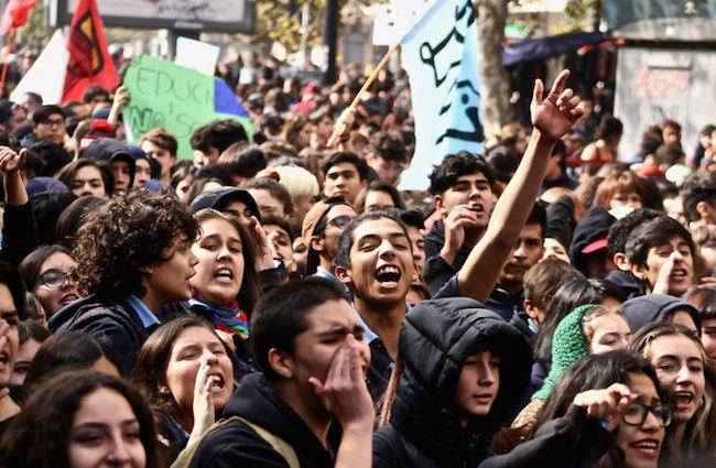 şili öğrenci protestosu